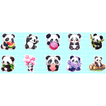 Cartoon Panda Stickers 10's - Sold Assorted